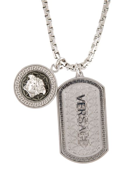 Versace Unisex Medusa Dog Tag Necklace 